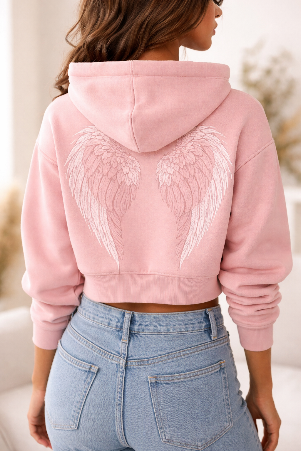 Forever One Love 828 | Strength & Dignity Angel Wings Cropped Hoodie 🔥⚡
