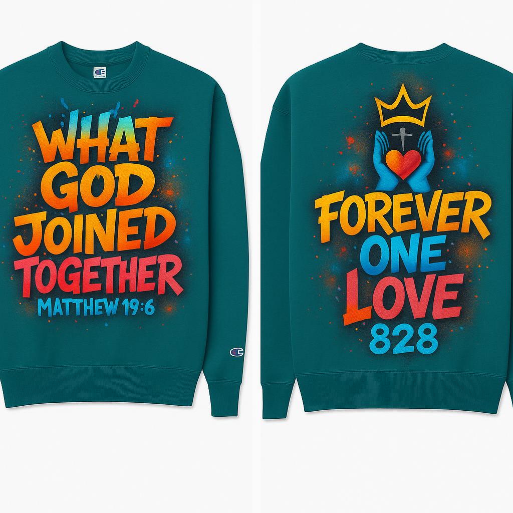 Forever One Love 828 – Matthew 19:6 Champion Sweatshirt⚡🔥