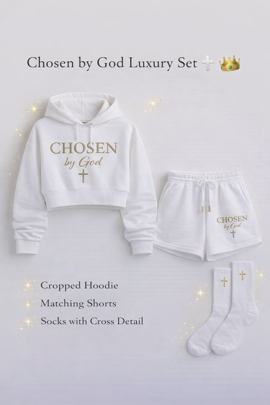 Chosen by God Set ✝️ (Cropped Hoodie + Shorts) | Forever One Love 828