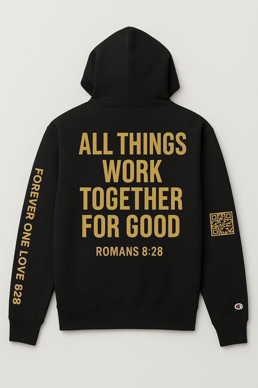Forever One Love 828 – “All Things Work Together” Champion Hoodie (Romans 8:28)