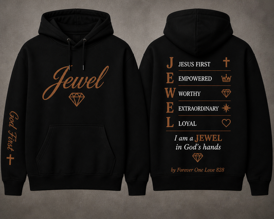 JEWEL Signature Hoodie — Black & Brown