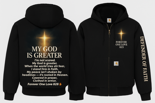Carhartt “My God Is Greater” Faith Jacket – Forever One Love 828